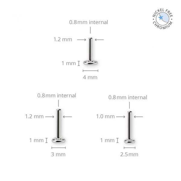 CoCr NF PVD TITANIUM INTERNAL LABRET PINS