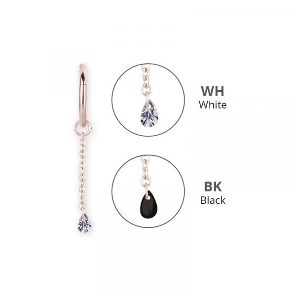 ROSE GOLD PVD SS316L CHAIN CHARM FOR HINGED RINGS