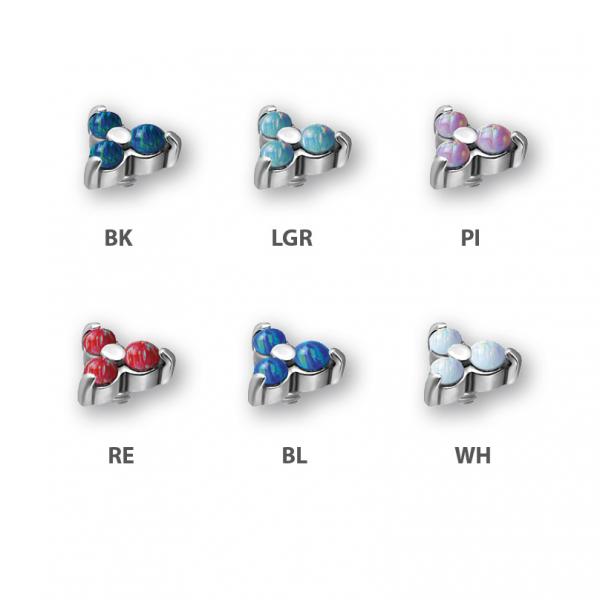 SS316L MICRO TRINITY ATTACHMENT SET W. SYNTHETIC OPALS