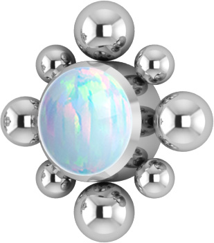 TITANIUM INTERNAL MICRO CLUSTER ATTACHMENT SET W. LAB CREATED OPALS
