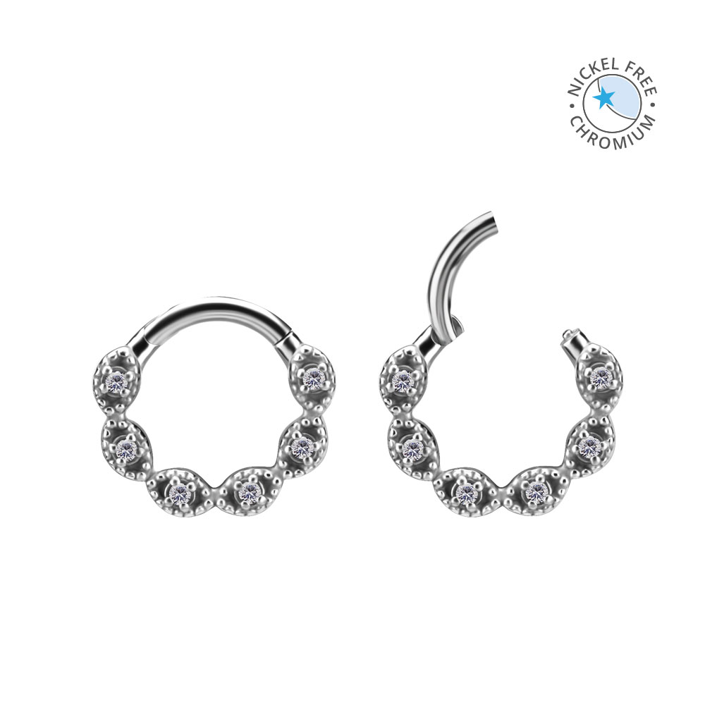 CoCr NF EYE HINGED RING SET W. PREMIUM ZIRCONIA