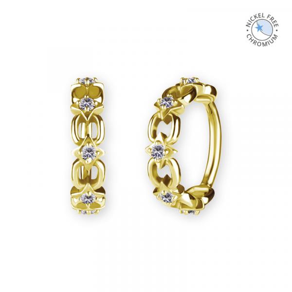 18K GOLD PVD CoCr NF HINGED SEGMENT RING SET W. PREMIUM ZIRCONIA