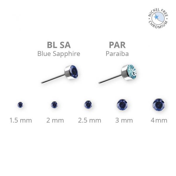 CoCR NF PVD TITANIUM THREADLESS DISC ATTACHMENT SET W. LAB CREATED GEMSTONE
