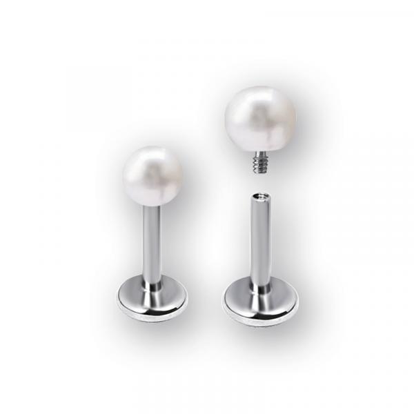 TITANIUM INTERNAL LABRET WITH FRESH WATER PEARL