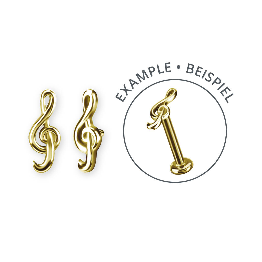 24K GOLD PVD SS316L INTERNAL MICRO TREBLE CLEF ATTACHMENT