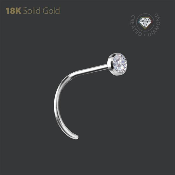 18K WHITE GOLD NOSESTUDS SET WITH LAB CREATED DIAMONDS