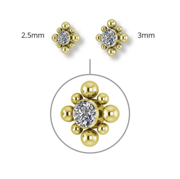 24K GOLD PVD TITANIUM CLUSTER INTERNAL MICRO ATTACHMENT SET W.PREMIUM ZIRCONIA
