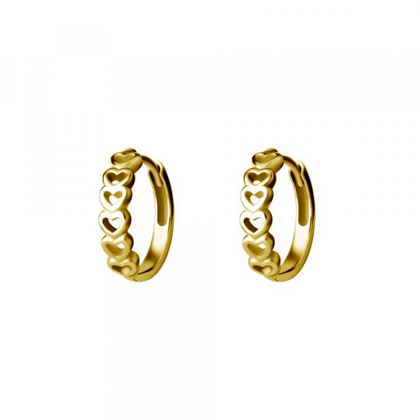 24K GOLD PVD SS316L HOOP EARRINGS (HEARTS) (PAIR)