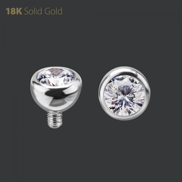 18K WHITE GOLD INTERNAL TOP BALL FOR BELLY BANANAS