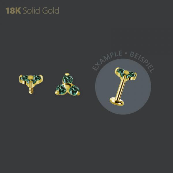 18K GOLD INTERNAL TRINITY MICRO ATTACHMENT SET W. PREMIUM NANO GEMS