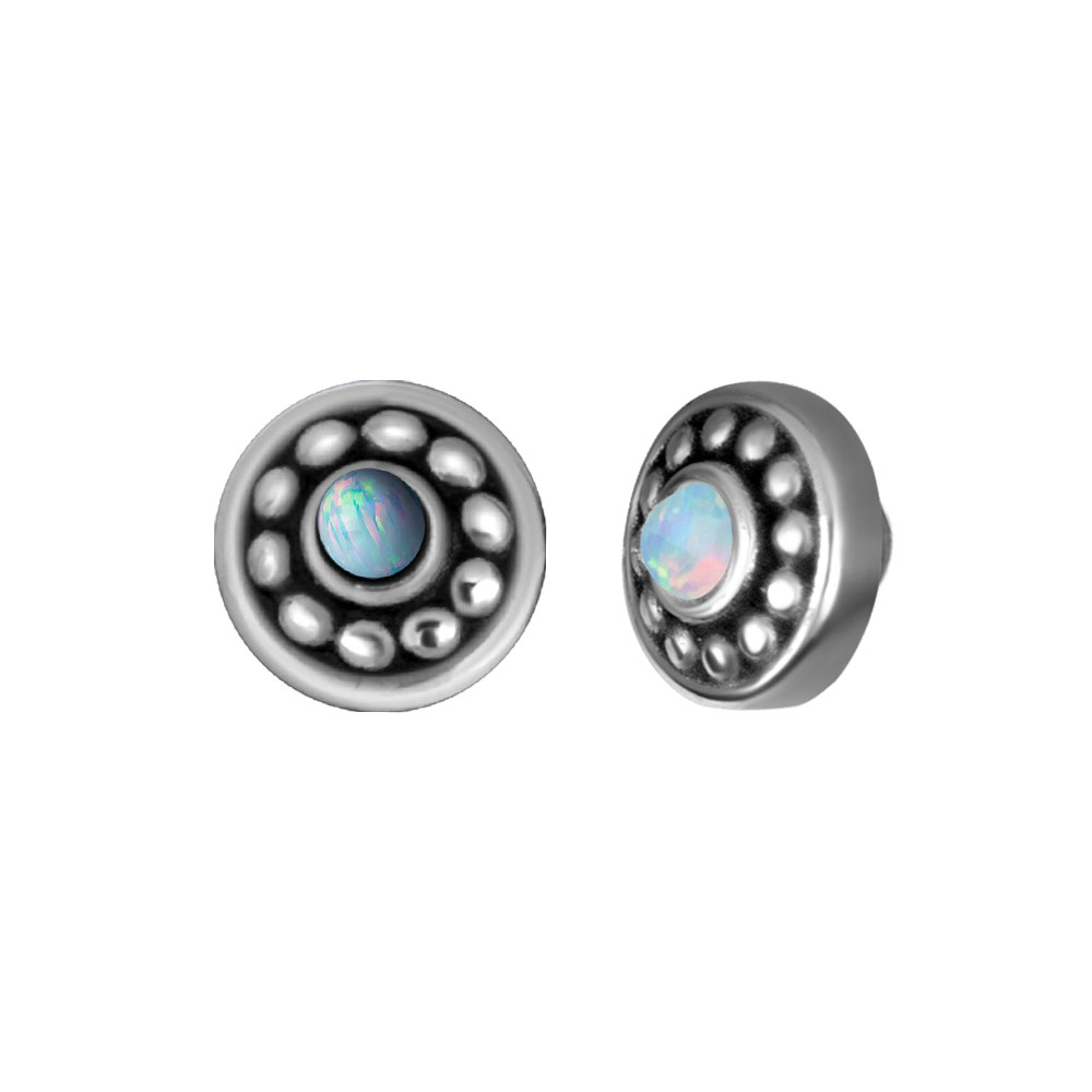 SS316L MICRO ATTACHMENT SET W. LAB CREATED OPAL