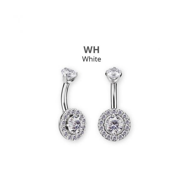 SS316L INTERNAL DOUBLE JEWELLED BELLY BANANAS SET W. PREMIUM ZIRCONIA