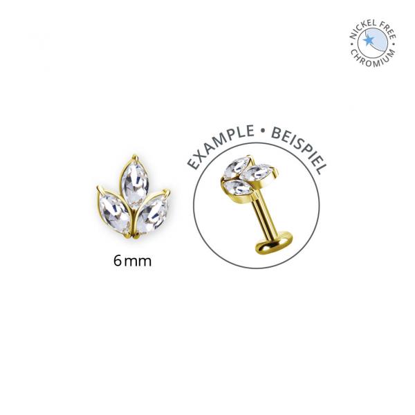 18K GOLD PVD CoCr NF INTERNAL MICRO ATTACHMENT SET W. MARQUISE PREMIUM ZIRCONIA