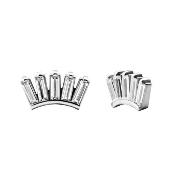 SS316L MICRO ATTACHMENT SET W. BAQUETTE CUBIC ZIRCONIA