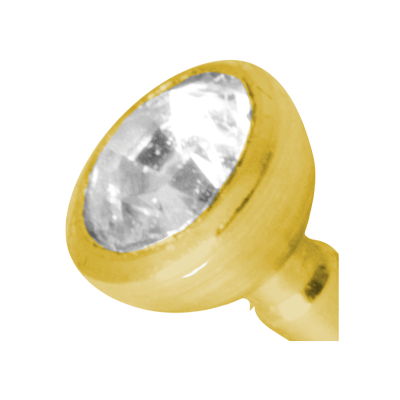 24K GOLD PVD SS316L MICRO JEWELLED ATTACHMENT FOR BIOPLAST PUSH IN LABRET