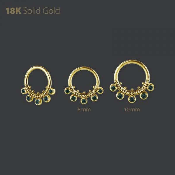 18K GOLD HINGED SEGMENT RING SET WITH PREMIUM NANO GEMS
