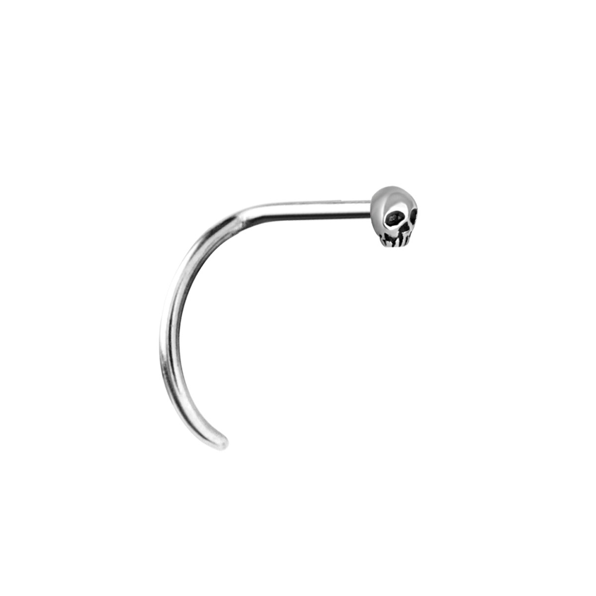SS316L CURVED NOSE STUD (SKULL)