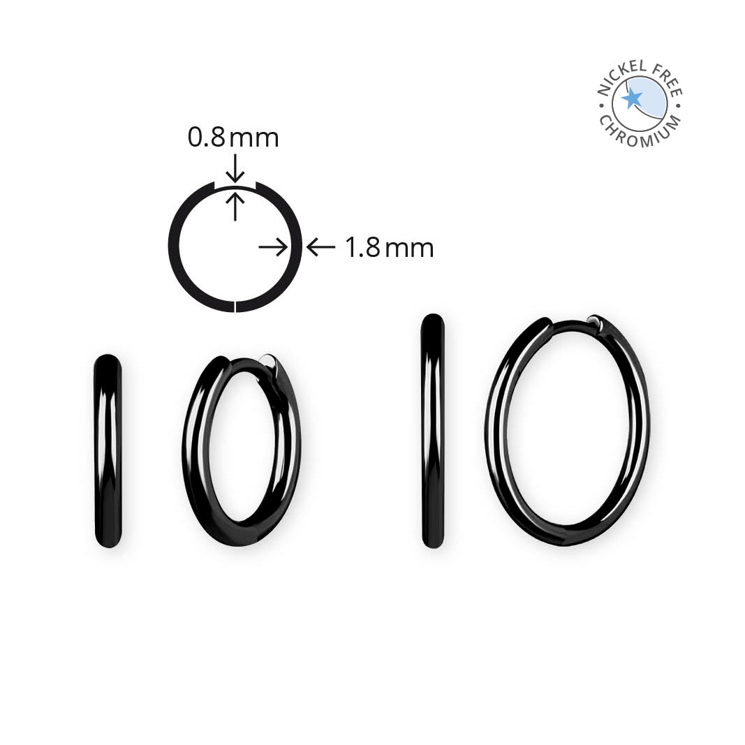BLACK PVD CoCr NF HOOP EARRINGS