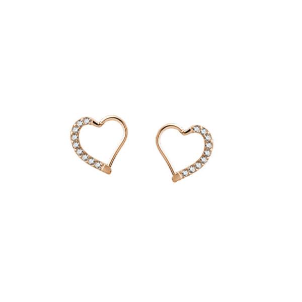 ROSE GOLD PVD SS316L HINGED HEART RING (PAVE SETTING) PREMIUM ZIRCONIA