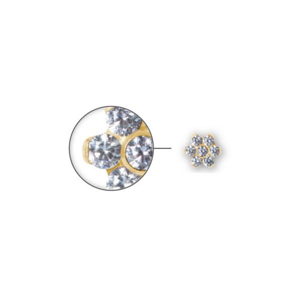24K GOLD PVD TITANIUM FLOWER ATTACHMENT W.PREMIUM ZIRCONIA