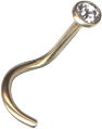 ROSE GOLD PVD SS316L JEWELLED CURVED NOSESTUDS