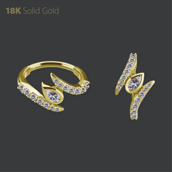 18K GOLD CLICKER SET W. PREMIUM ZIRCONIA