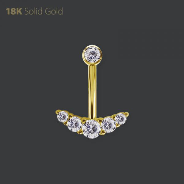 18K GOLD AND GOLD PVD TITANIUM TL MICRO ROOK BANANA SET W. PREMIUM ZIRCONIA