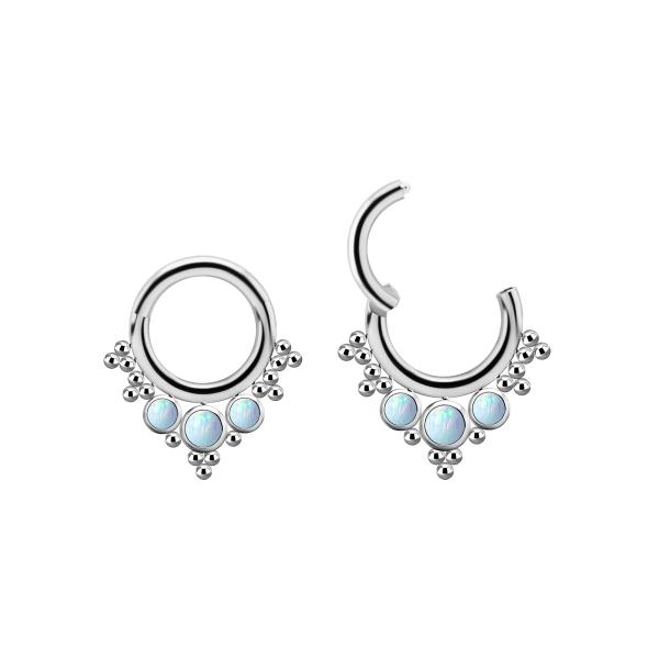 TITANIUM CLUSTER CLICKER SET W.LAB CREATED OPAL