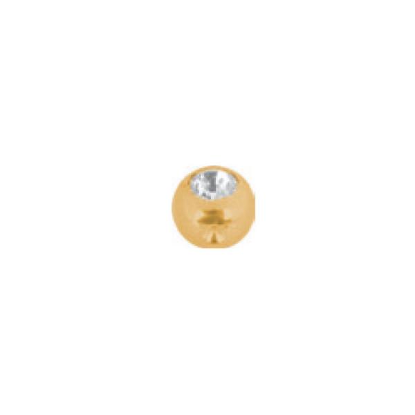 24K GOLD PVD SS316L JEWELLED DIMPLE BALLS 4MM