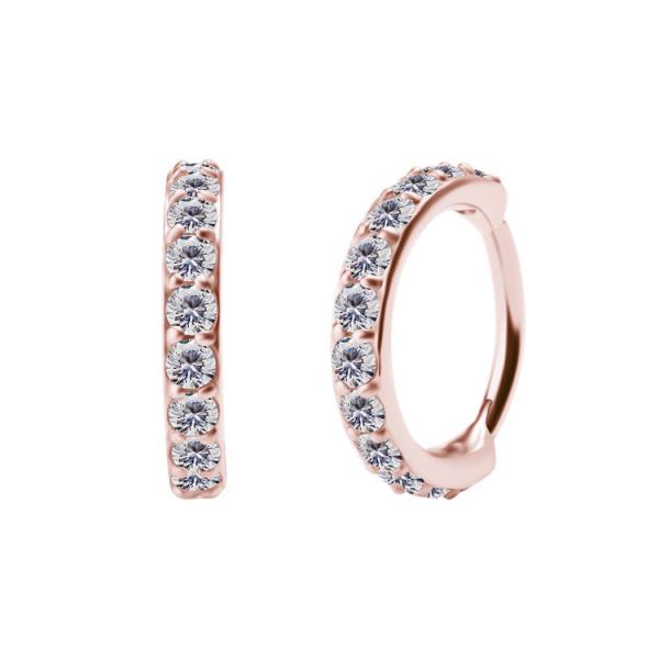 ROSE GOLD PVD SS316L CLICKER SET W. 2MM PREMIUM ZIRCONIA