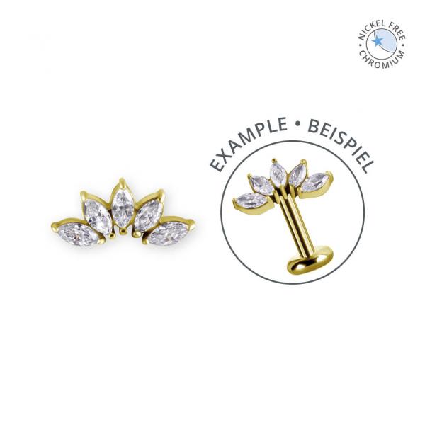 18K GOLD PVD CoCr NF THREADLESS ATTACHMENT SET W. PREMIUM ZIRCONIA