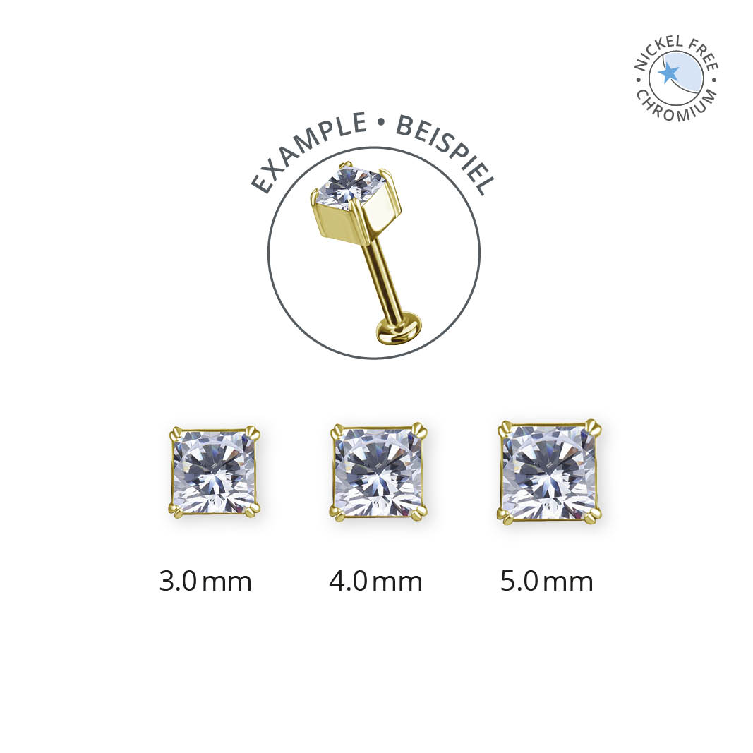 18K GOLD PVD CoCr NF THREADLESS SQUARE ATTACHMENT SET W. PREMIUM ZIRCONIA