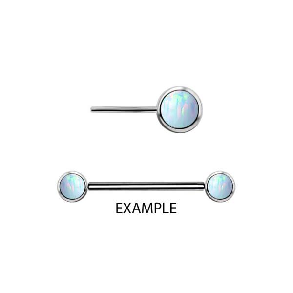 TITANIUM THREADLESS NIPPLE DISC ATTACHMENTSET W. LAB CREATED OPALS