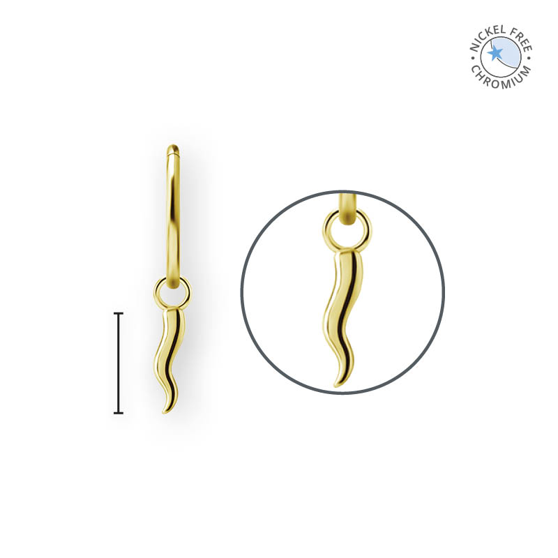 18K GOLD PVD CoCr NF CHILI CHARMS FOR HINGED RINGS