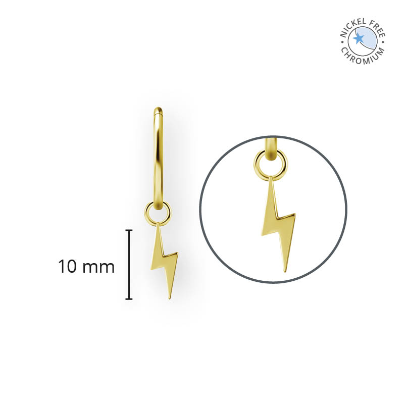 18K GOLD PVD CoCr NF FLASH CHARMS FOR HINGED RINGS SET W. PREMIUM ZIRCONIA