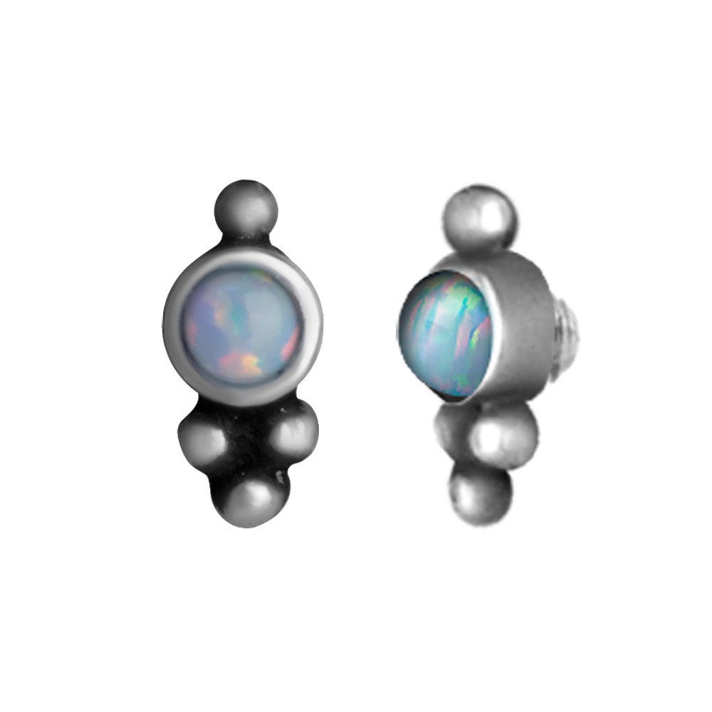 SS316L MICRO ATTACHMENT SET W. LAB CREATED OPAL