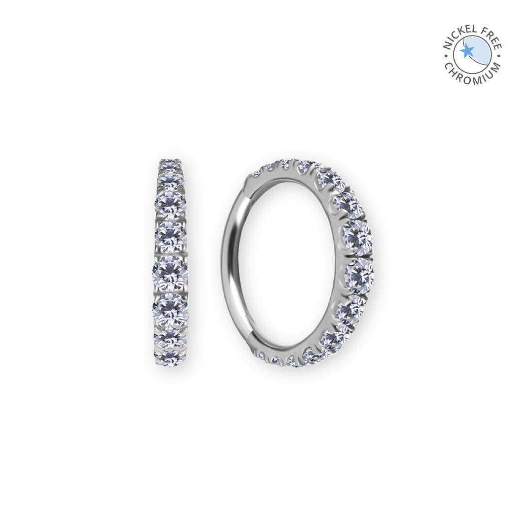 CoCr NF HINGED RING GRADUAL STONES SET W. PREMIUM ZIRCONIA