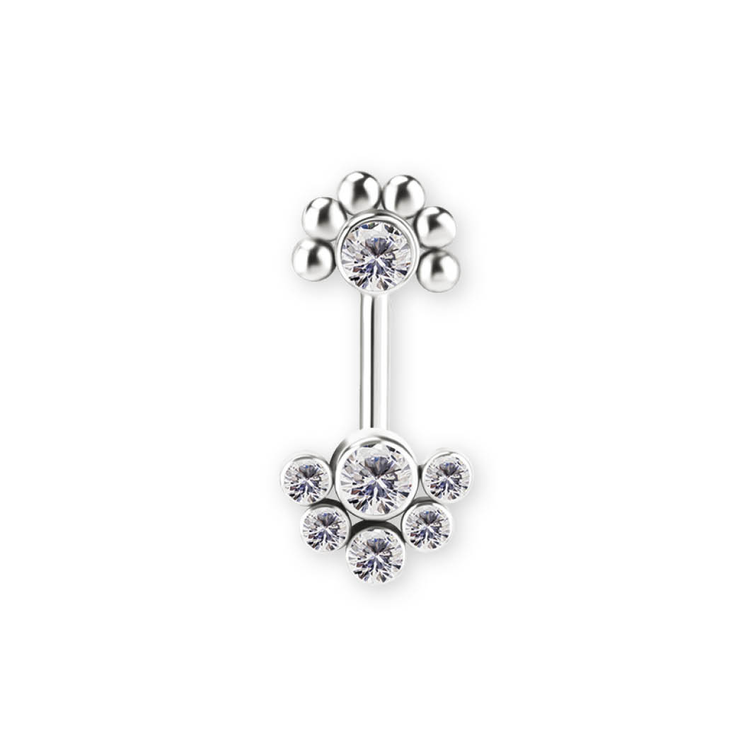 TITANIUM THREADLESS VERTICAL HELIX BARBELL SET W.PREMIUM ZIRCONIA