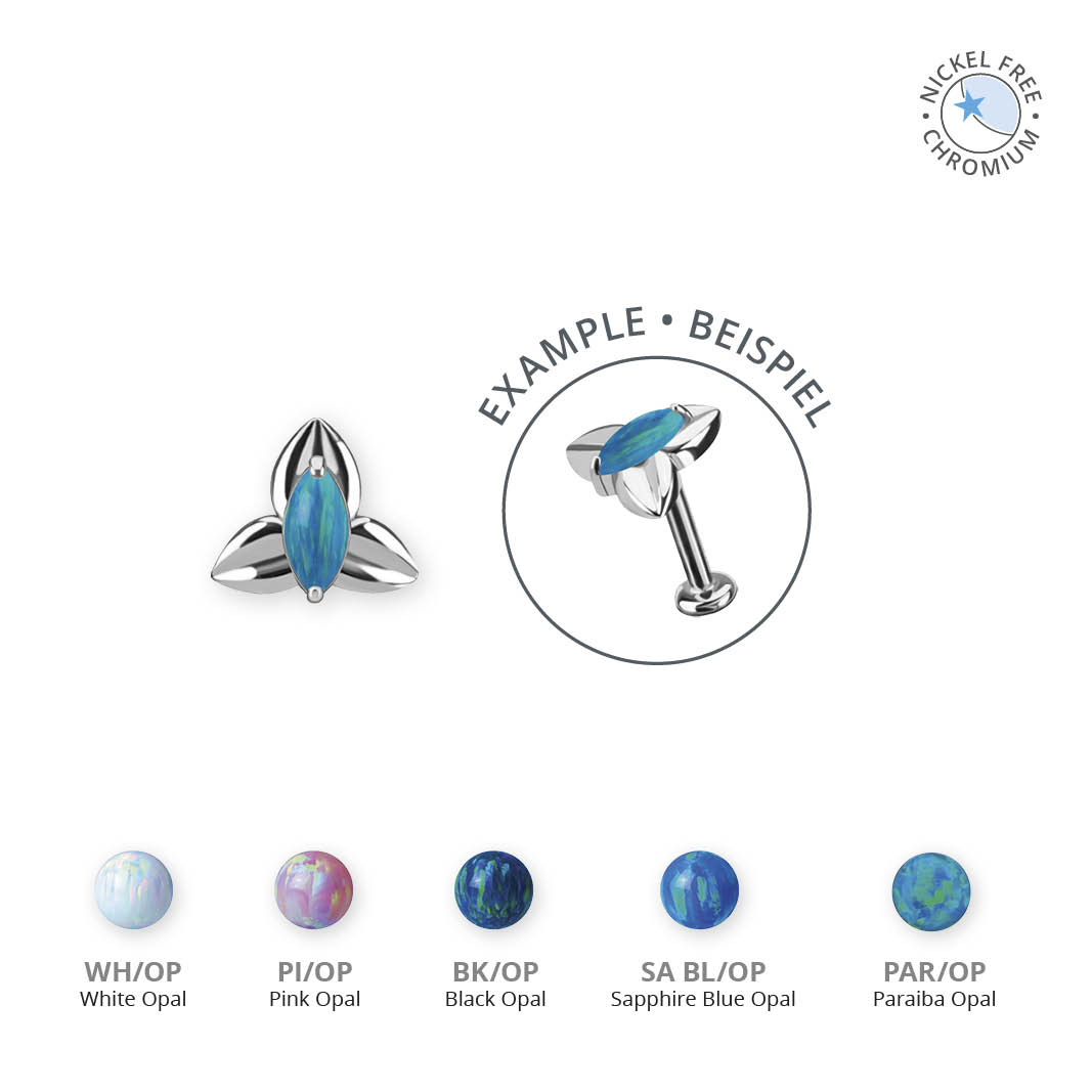 CoCr NF THREADLESS ORCHID ATTACHMENT SET W. LAB CREATED OPALS