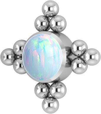 TITANIUM INTERNAL MICRO CLUSTER ATTACHMENT SET W. LAB CREATED OPALS
