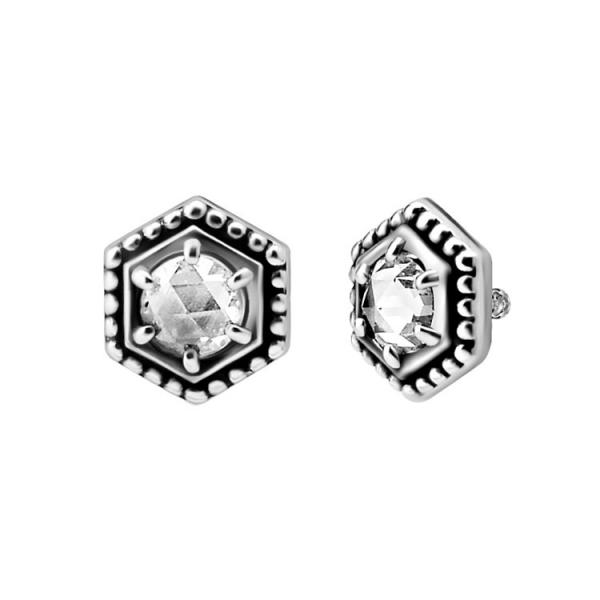 SS316L MICRO ATTACHMENT SET W. ROSE CUT CUBIC ZIRCONIA