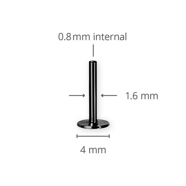 BLACK PVD TITANIUM INTERNAL LABRET PINS (FOR 0.8 INTERNAL)