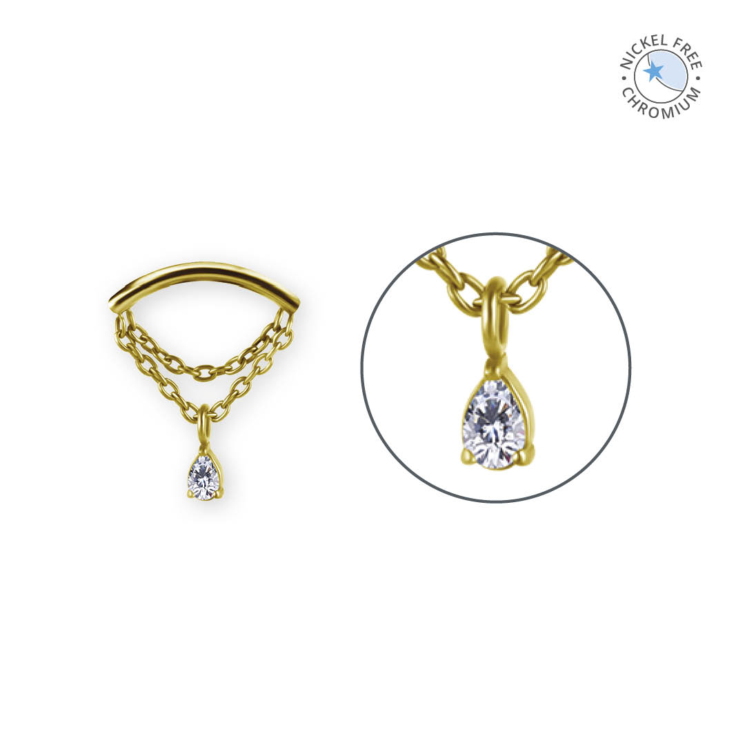 24K GOLD PVD TITANIUM INTERNAL MICRO ATTACHMENT FOR FLAT HELIX SET W PREMIUM ZIRCONIA