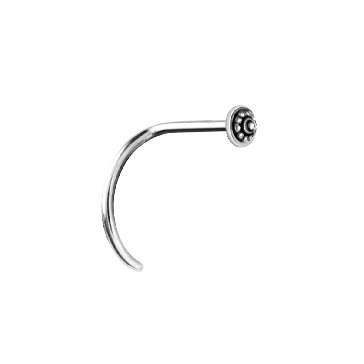 SS316L CURVED NOSE STUD (TRIBAL DESIGN)