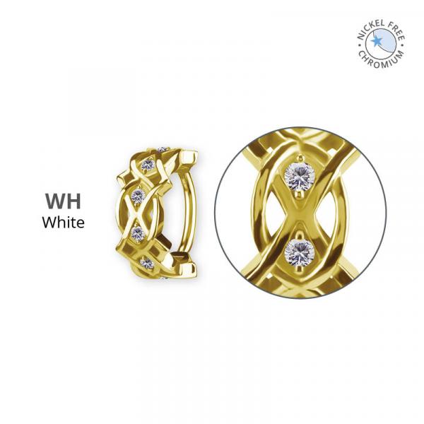 18K GOLD PVD CoCr NF HINGED SEGMENT RING SET W. PREMIUM ZIRCONIA