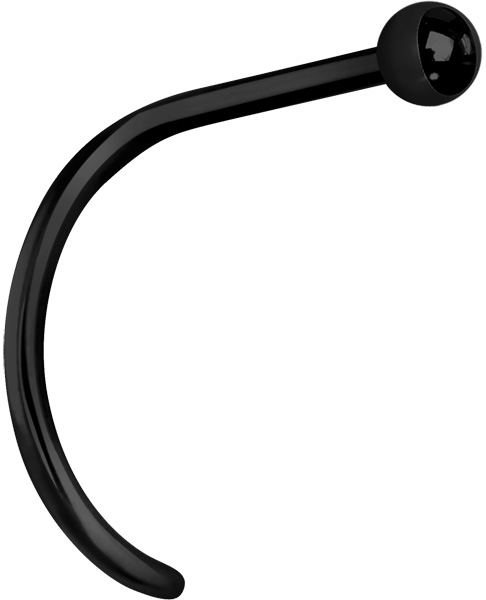 BLACK PVD TITANIUM CURVED NOSE STUDS (BALL)