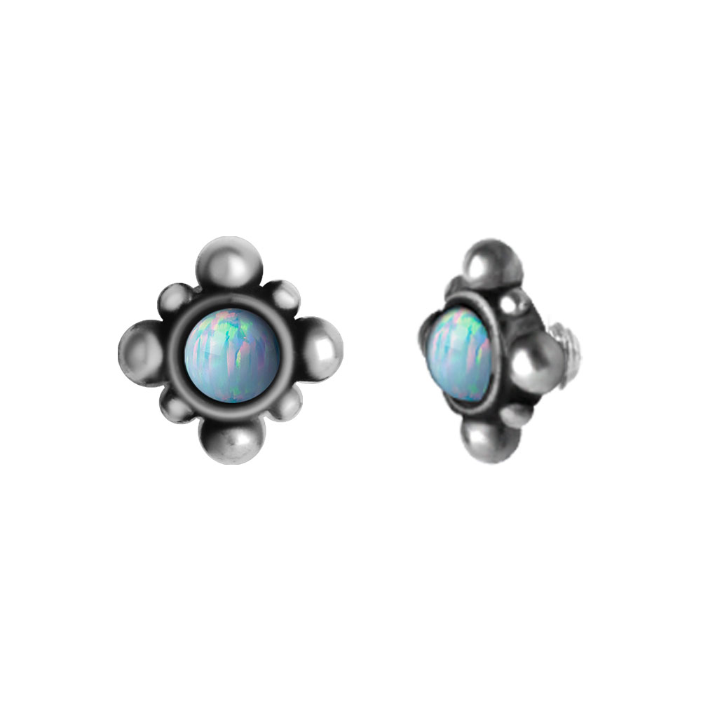 SS316L MICRO ATTACHMENT SET W. LAB CREATED OPAL