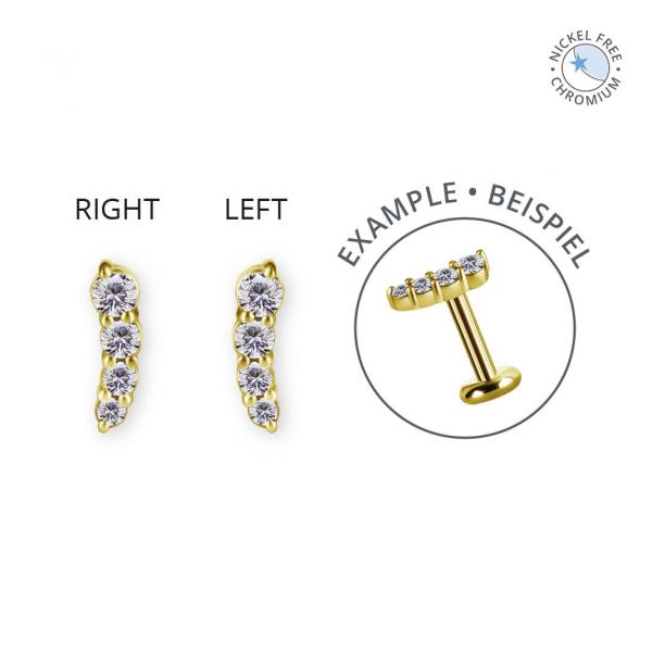 18K GOLD PVD CoCr NF THREADLESS ATTACHMENT SET W. PREMIUM ZIRCONIA-OPEN BACK