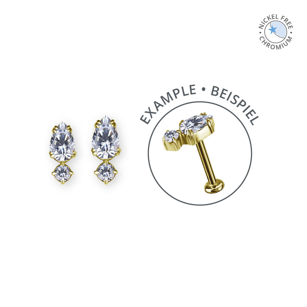 18K GOLD PVD CoCr NF THREADLESS ATTACHMENT SET W. PREMIUM ZIRCONIA