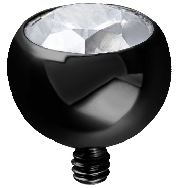 BLACK PVD TITANIUM INTERNAL JEWELLED MICRO BALL SET W.PREMIUM ZIRCONIA